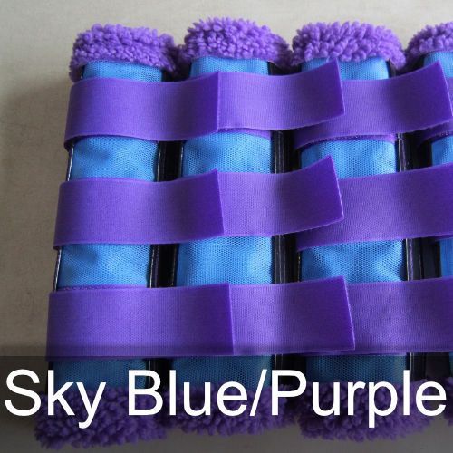A blue and purple item that says sky blue / purple