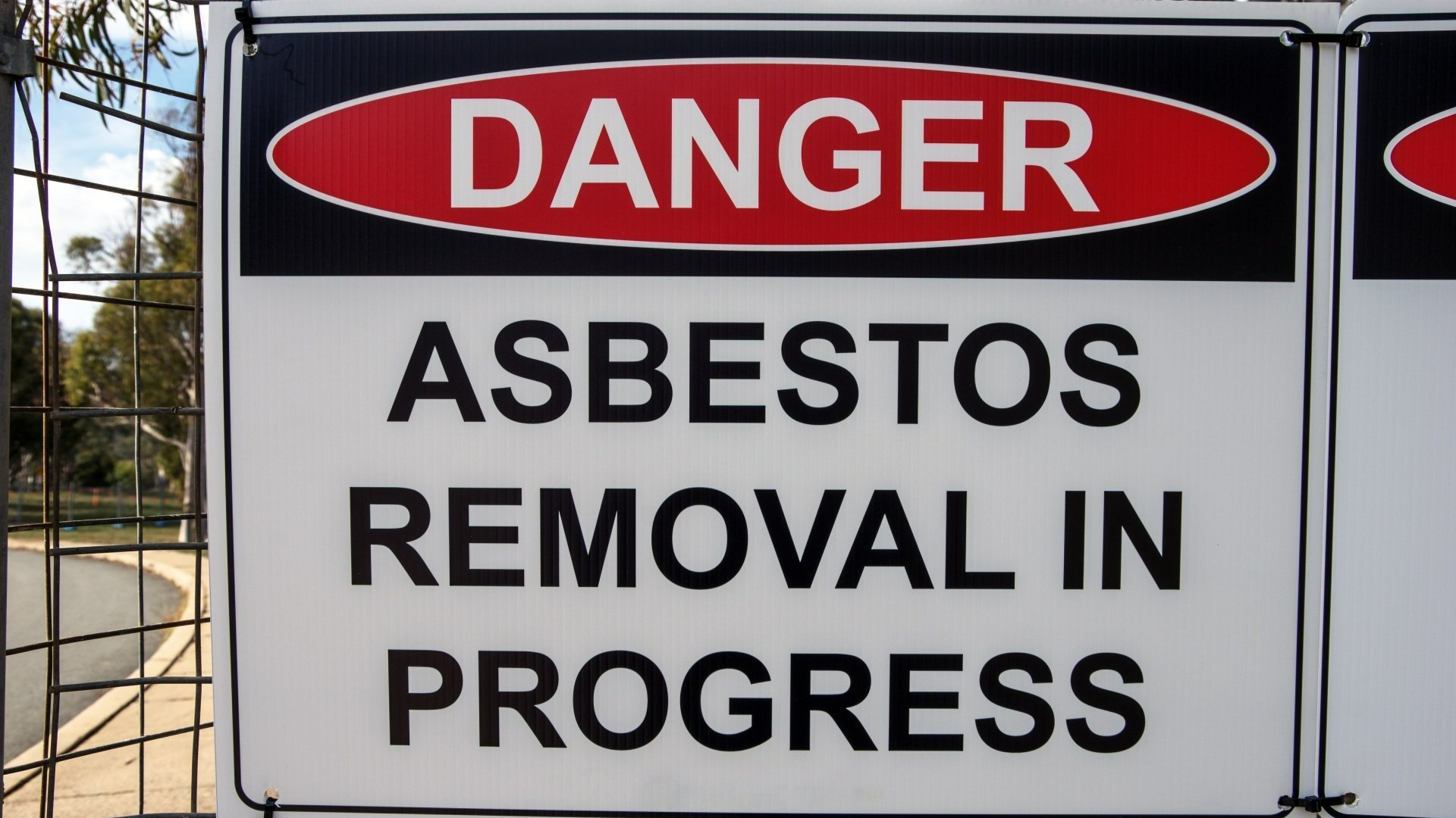 Asbestos Removal In Progress Sign — Arvada, CO — Property Doctors