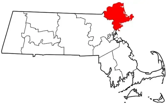 Outline map of Massachusetts 