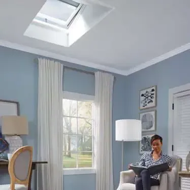 open room with a skylight 