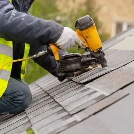shingles being installed on a roof 