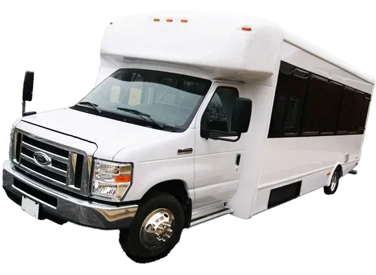 A white van with a black grille is on a white background