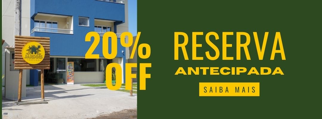 Reserva antecipada com 20% OFF