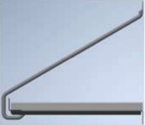 A metal railing is attached to a concrete surface.