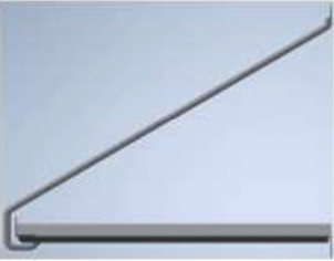 A metal bar is sitting on top of a white surface.