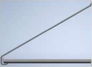 A metal bar is sitting on top of a white surface.