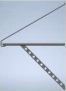 A picture of a metal bar with holes in it.