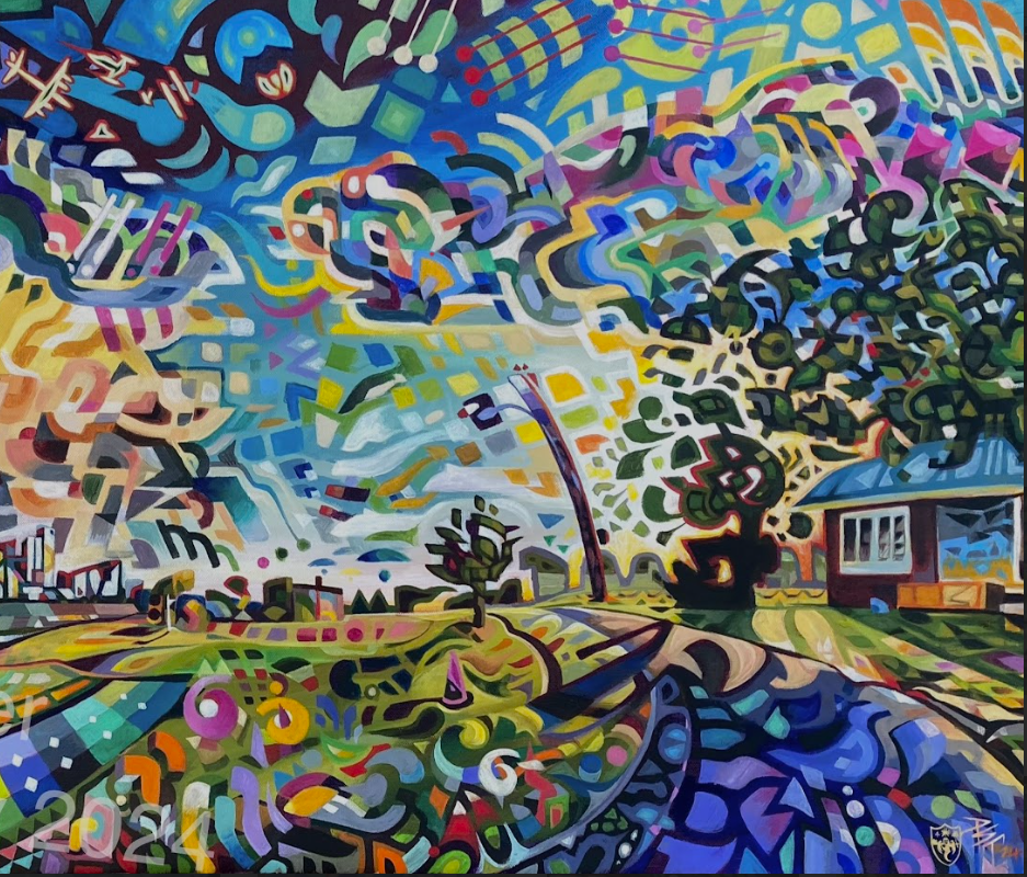 abstract painting of the Denver CO Skyline