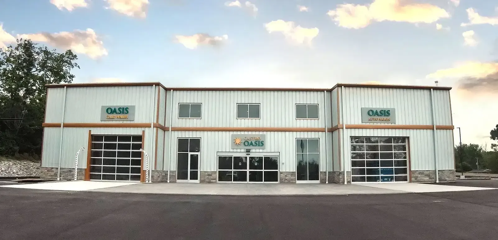 Exterior front view of completed auto detailing and paint protection facility.