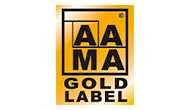 Aa ma gold label logo on a white background