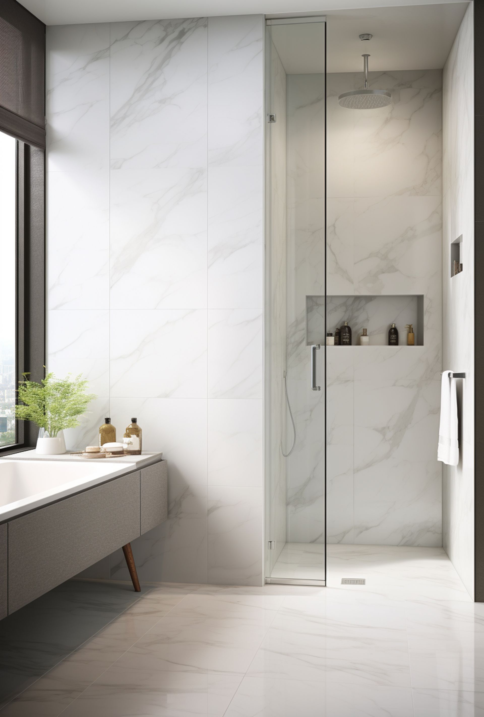 modern bathroom with marble