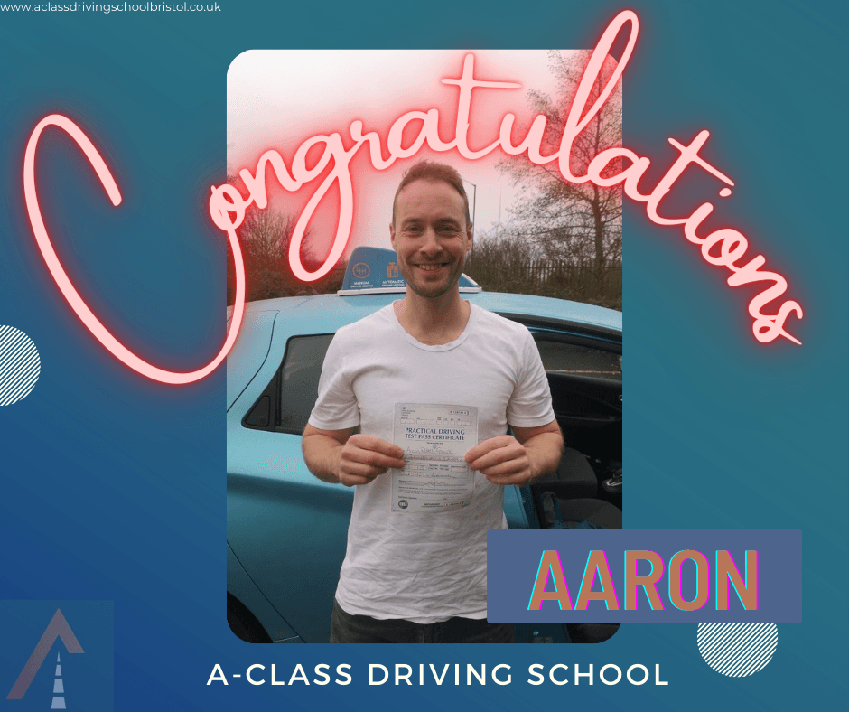 student passing their driving test with a-class driving school