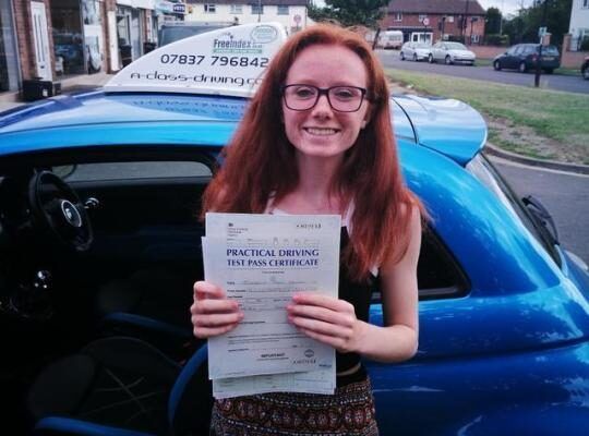 Isabelle Murray passing her Driving Test