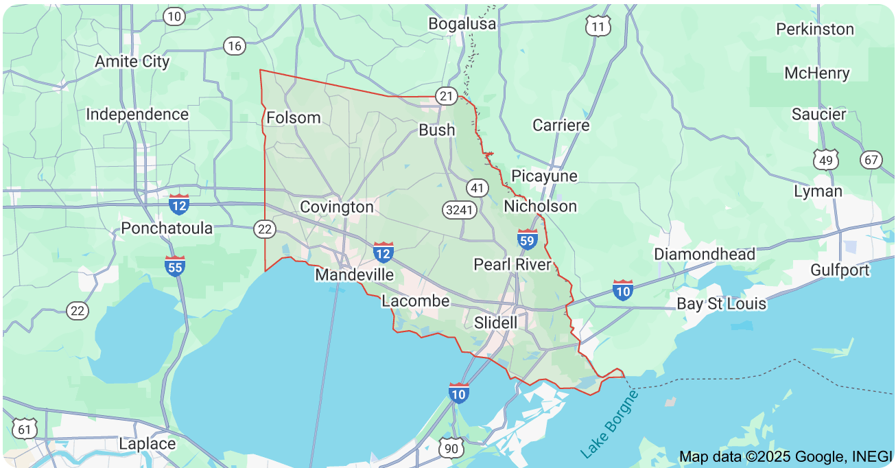 Google map of St. Tammany Parish, Louisiana