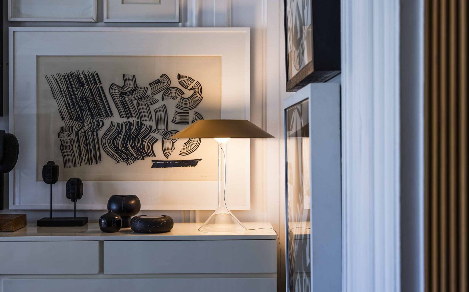 esposizione Foscarini lampade da tavolo Colombo Illuminazione Novara