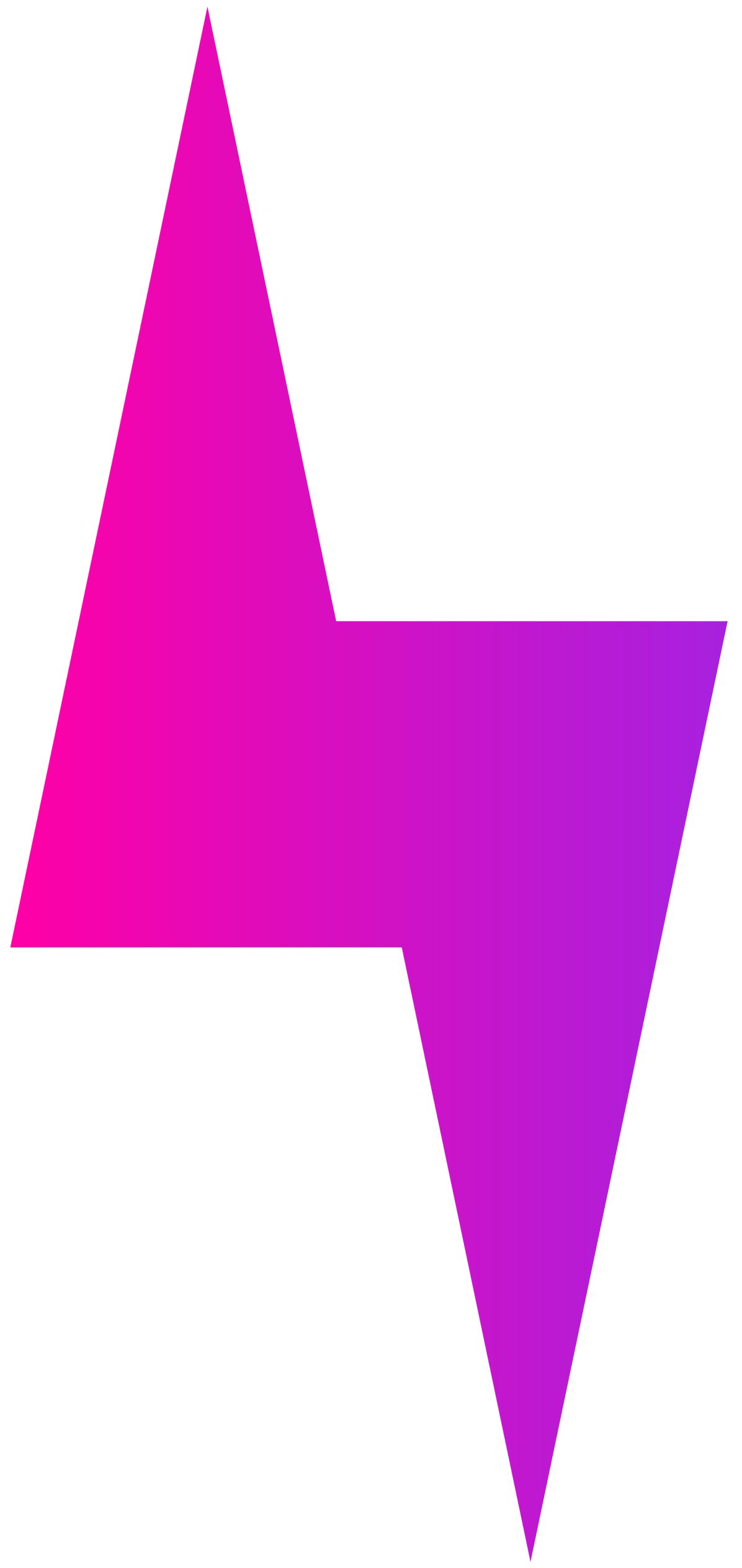 Magenta-to-purple lightning bolt icon on a white background