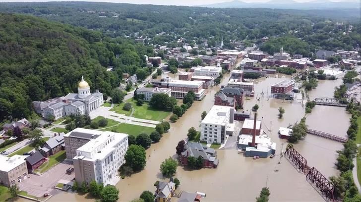 a photo of Montpelier during the 2023 flooding