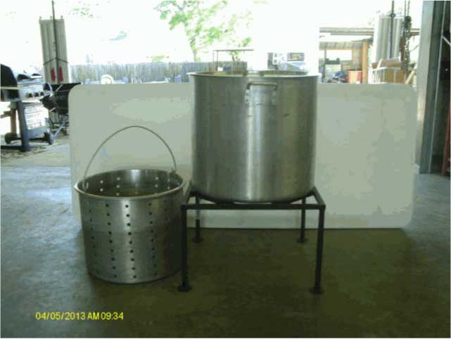 Crawfish Pot, Basket & Lid with Stand — Bellville, TX — Bellville Rent-All