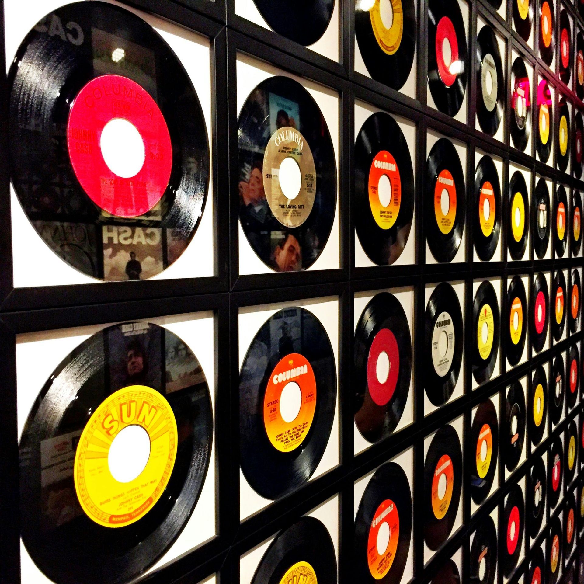 A wall of records.