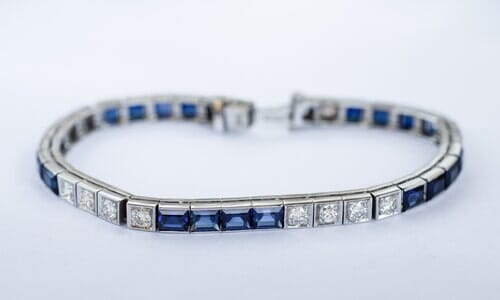 Diamond and saphire studded bracelet — bracelets in Hemet, CA