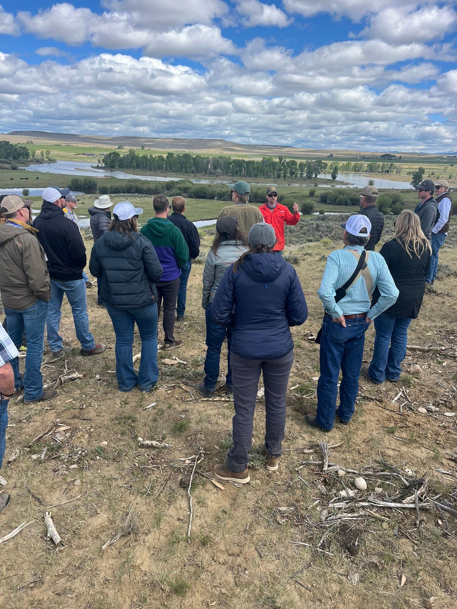 Luke Gillis showcasing restoration efforts by Wyoming Game and Fish.