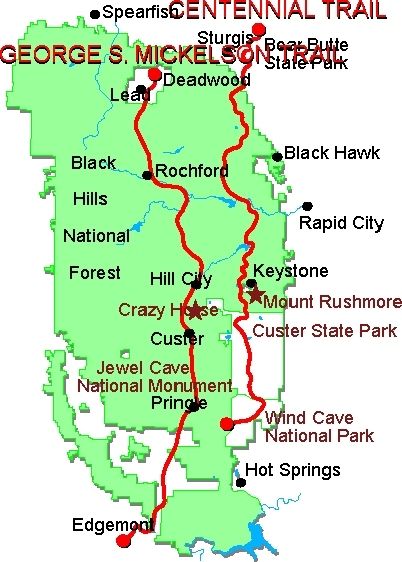 A map of the george s. nickelson centennial trail