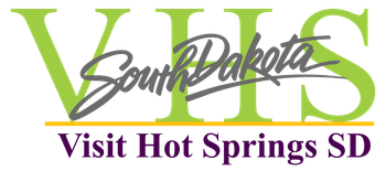 A logo for south dakota visit hot springs sd