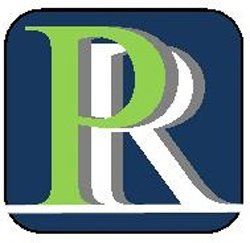 The letter r is green and white on a blue background.