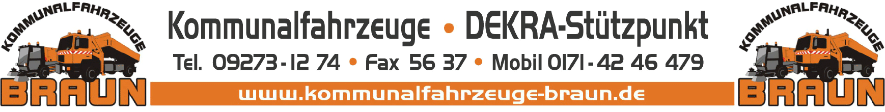 Ein verschwommenes Bild eines Schildes mit der Aufschrift „Kommunalfahrzeuge“