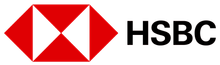 HSBC logo: red and white diamond-shaped design with the letters 