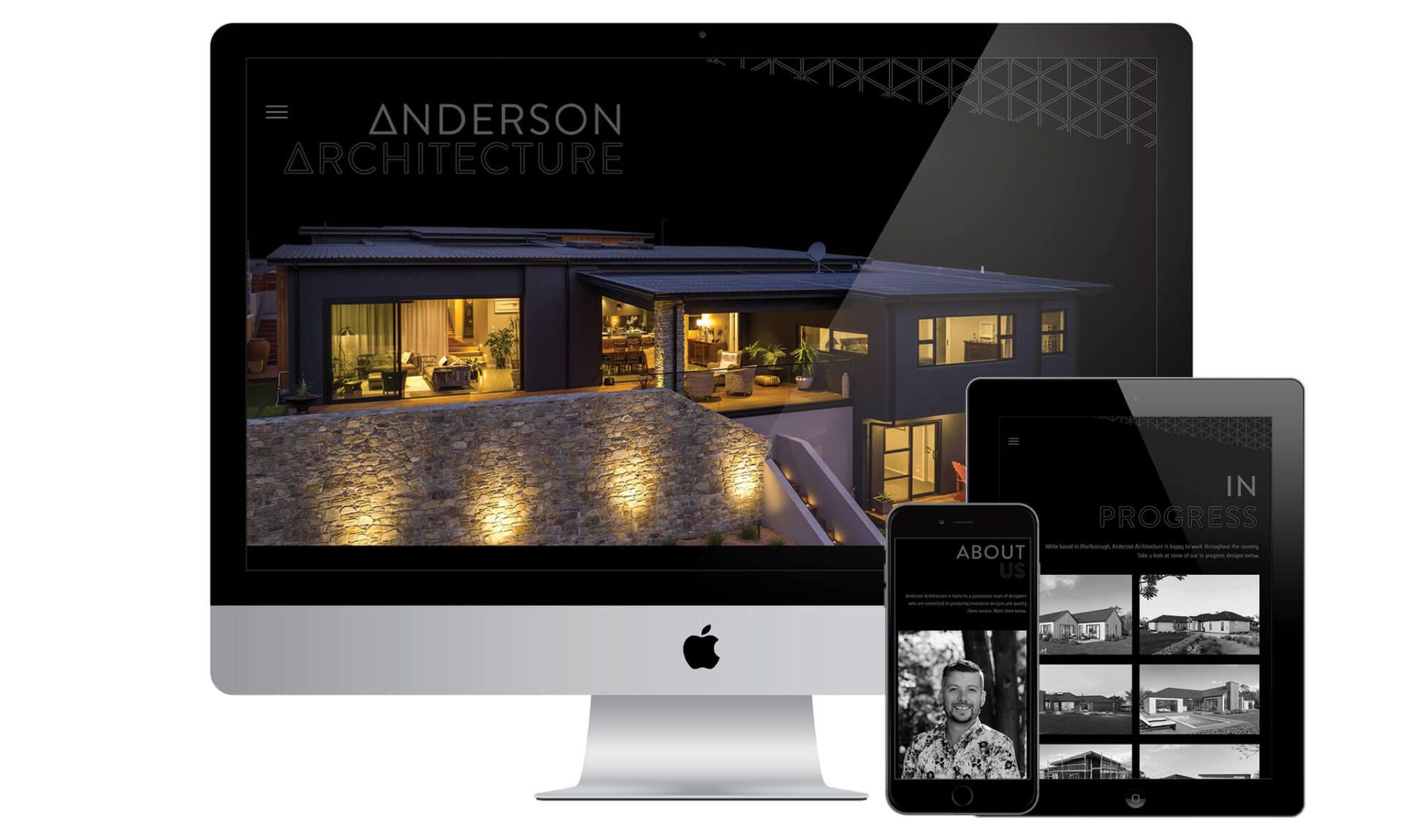 Anderson Architecture website designed by Vanilla Hayes creative graphic design  studio in Blenheim, Marlborough, New Zealand