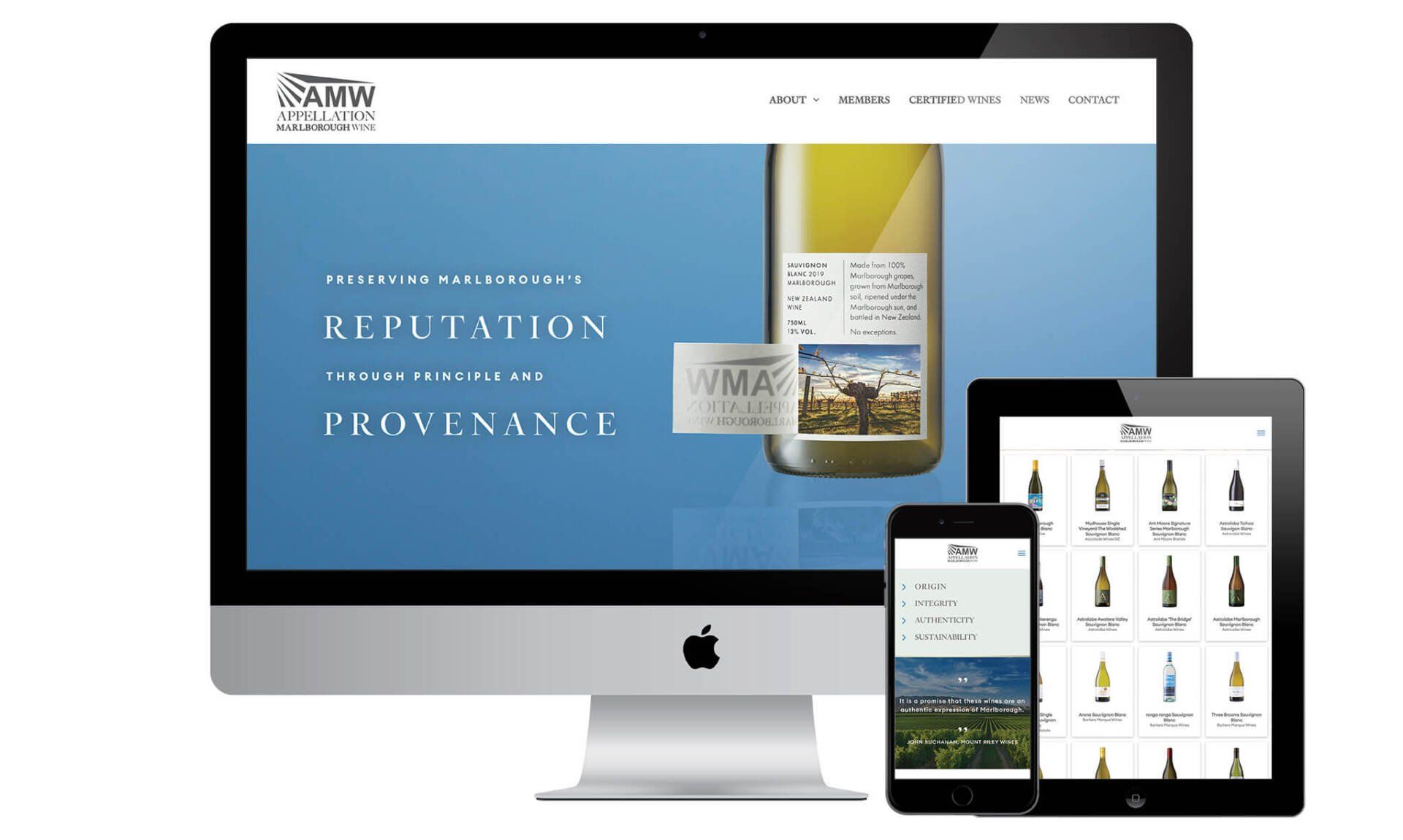 Appellation Marlborough Wines website designed by Vanilla Hayes creative graphic design  studio in Blenheim, Marlborough, New Zealand