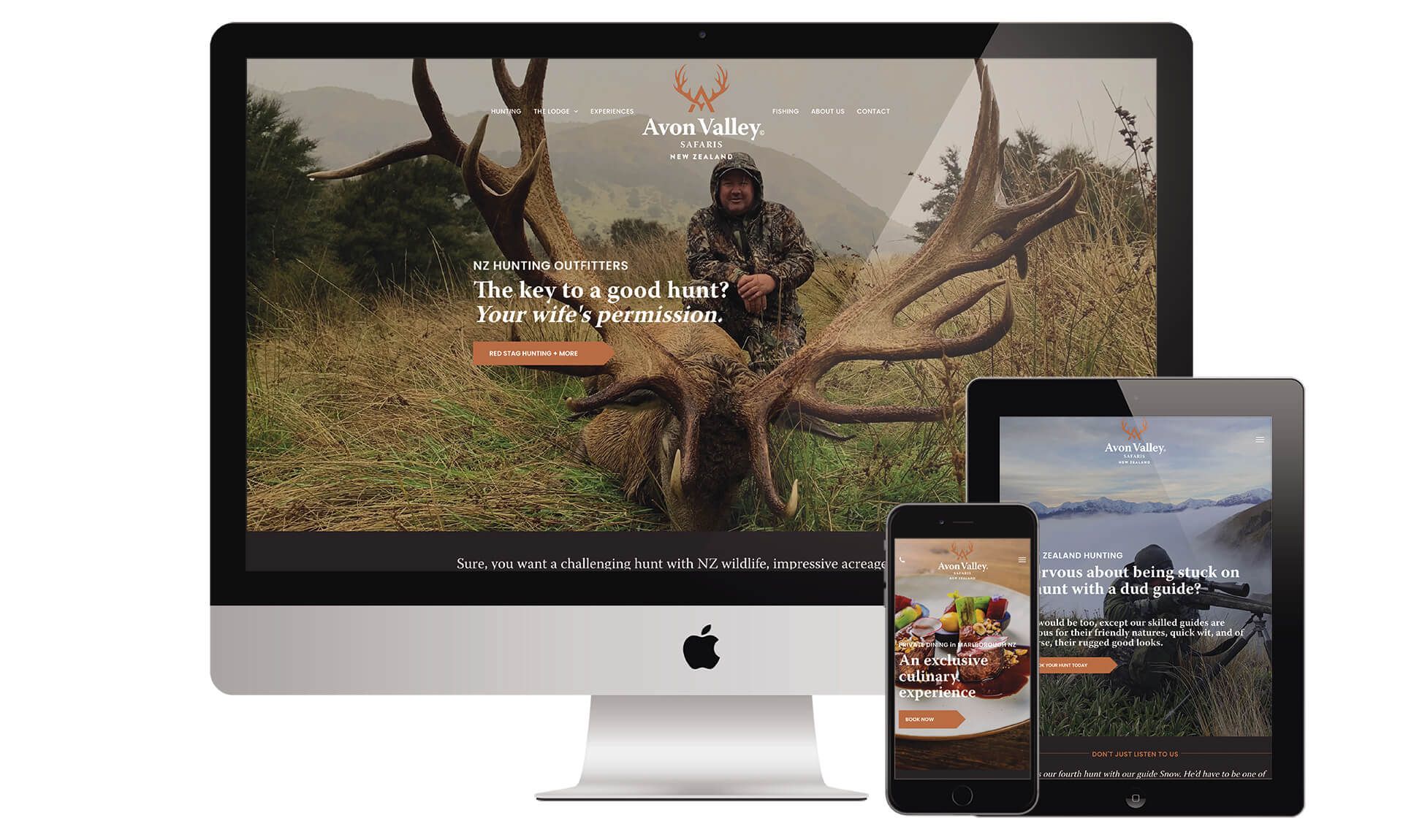 Avon Valley Safaris website designed by Vanilla Hayes creative graphic design  studio in Blenheim, Marlborough, New Zealand