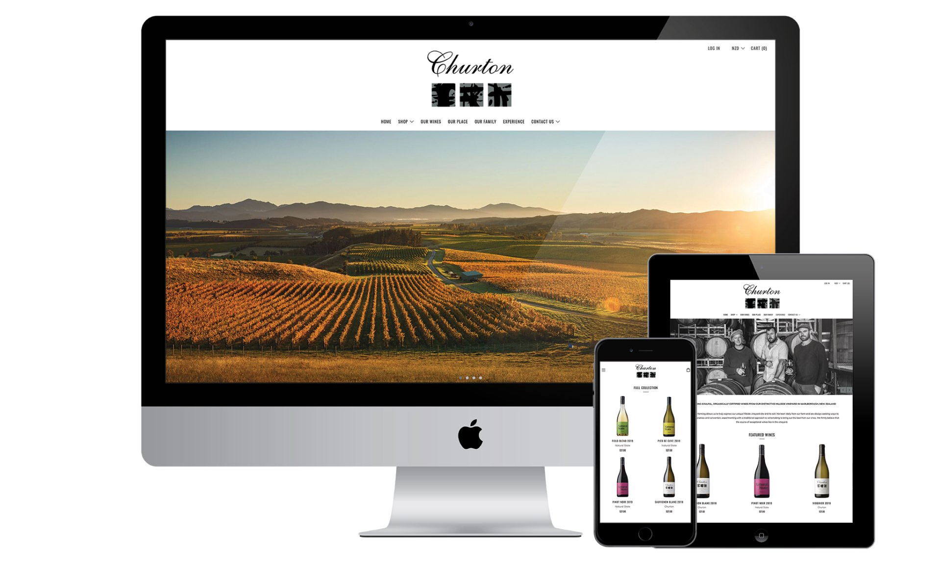 Churton Wines website designed by Vanilla Hayes creative graphic design  studio in Blenheim, Marlborough, New Zealand
