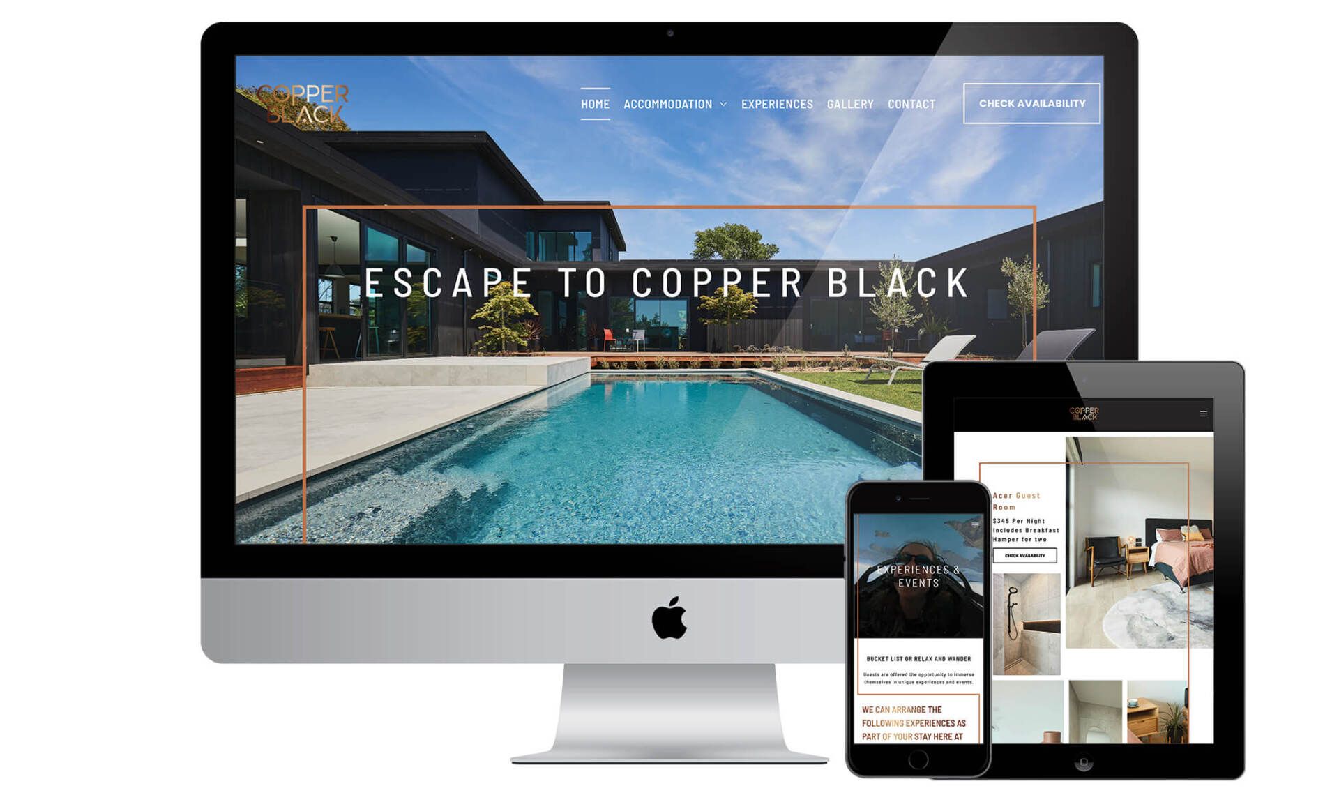 Copper Black website designed by Vanilla Hayes creative graphic design  studio in Blenheim, Marlborough, New Zealand