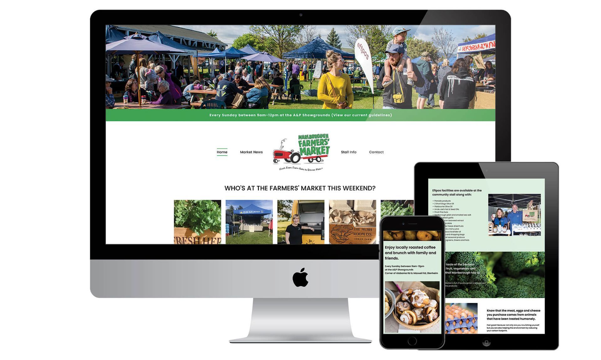 Marlborough Farmers Market website designed by Vanilla Hayes creative graphic design  studio in Blenheim, Marlborough, New Zealand