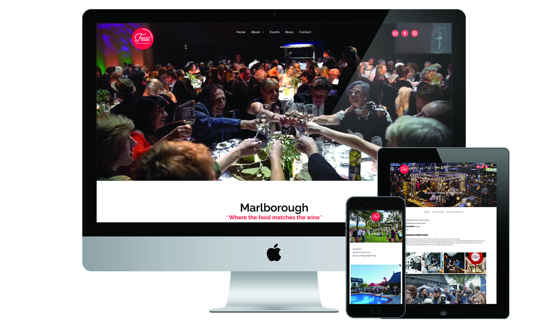 Feast Marlborough website designed by Vanilla Hayes creative graphic design  studio in Blenheim, Marlborough, New Zealand