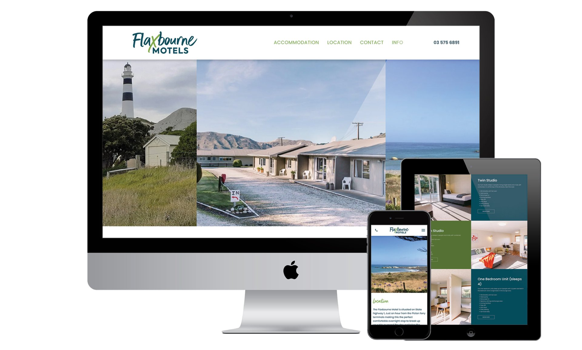 Flaxbourne Motels website designed by Vanilla Hayes creative graphic design  studio in Blenheim, Marlborough, New Zealand