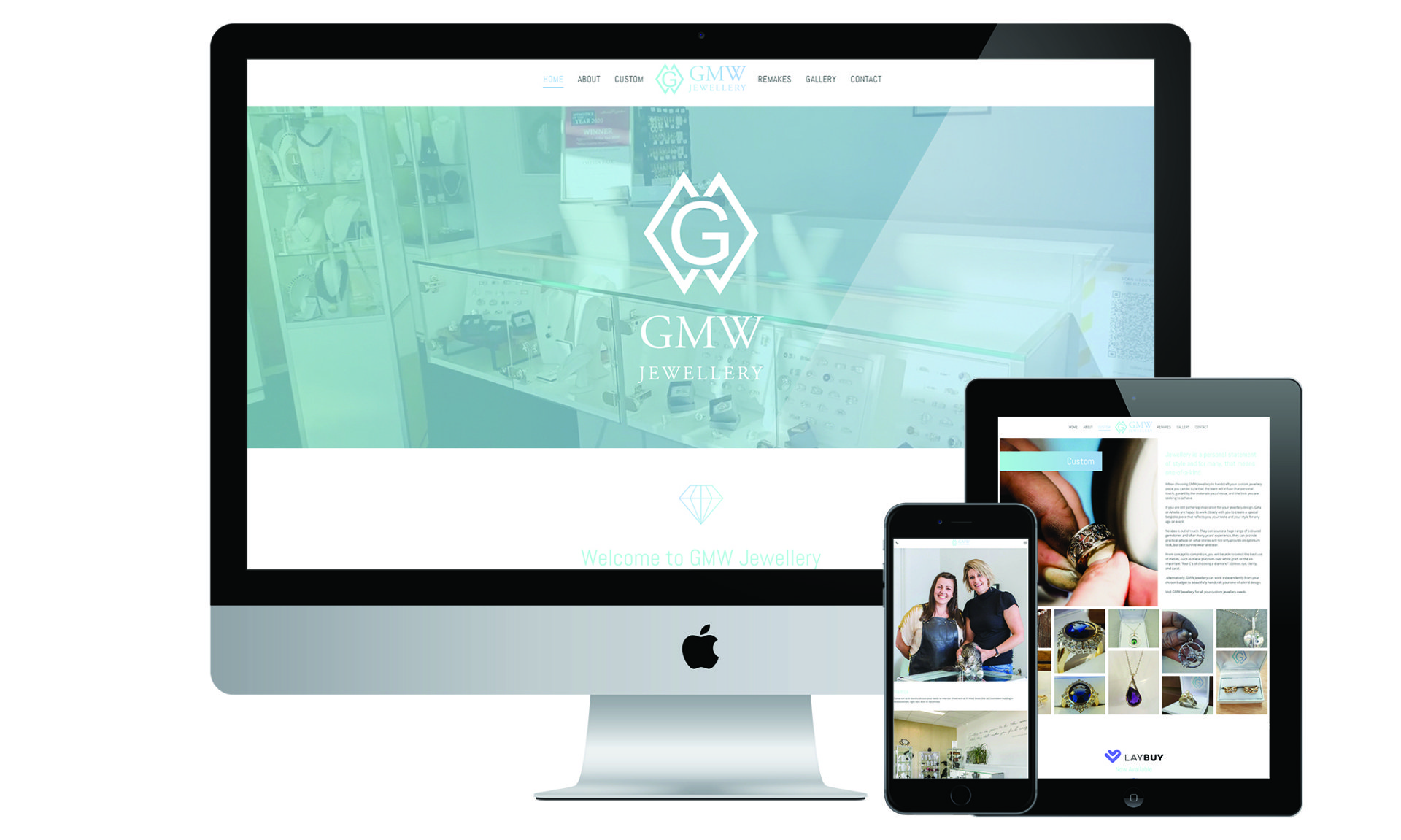 GMW Jewellery website designed by Vanilla Hayes creative graphic design  studio in Blenheim, Marlborough, New Zealand