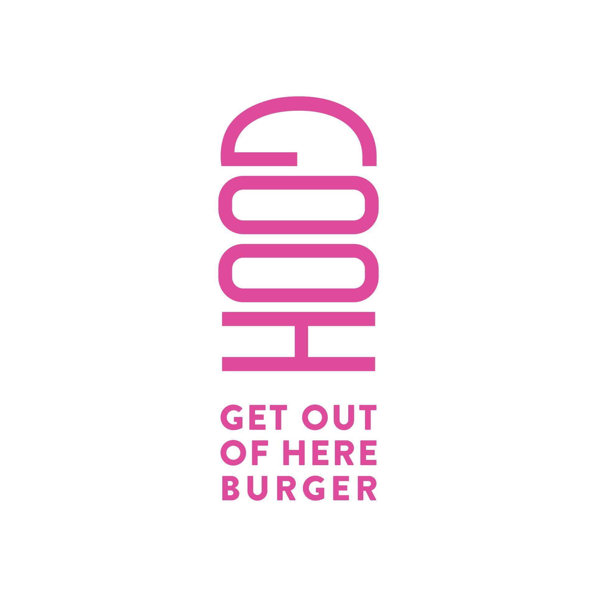 Get Out Of Here Burger logo designed By Vanilla Hayes