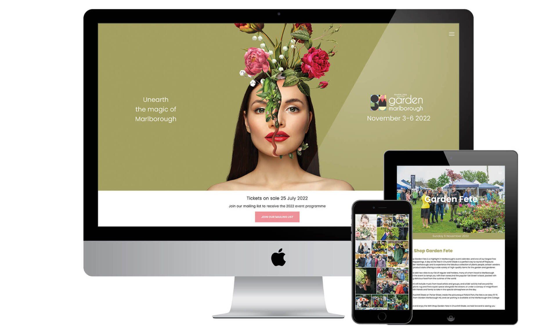 Garden Marlborough website designed by Vanilla Hayes creative graphic design  studio in Blenheim, Marlborough, New Zealand