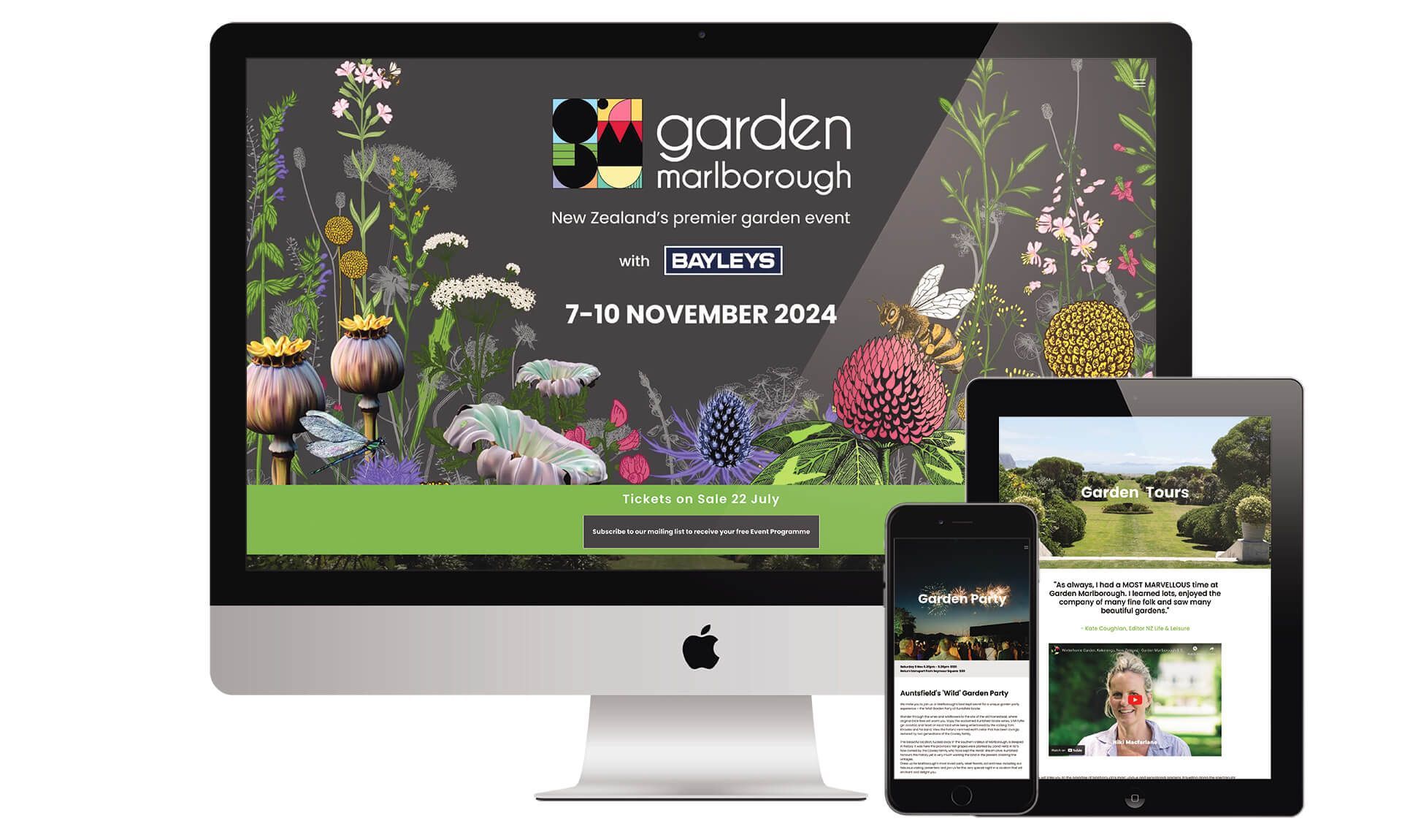 Garden Marlborough website designed by Vanilla Hayes creative graphic design  studio in Blenheim, Marlborough, New Zealand