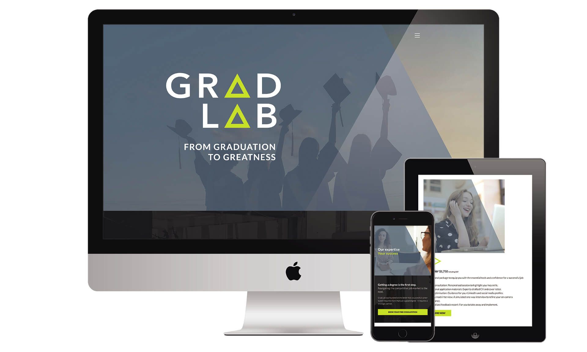 GradLab website designed by Vanilla Hayes creative design studio in Blenheim, Marlborough, New Zealand