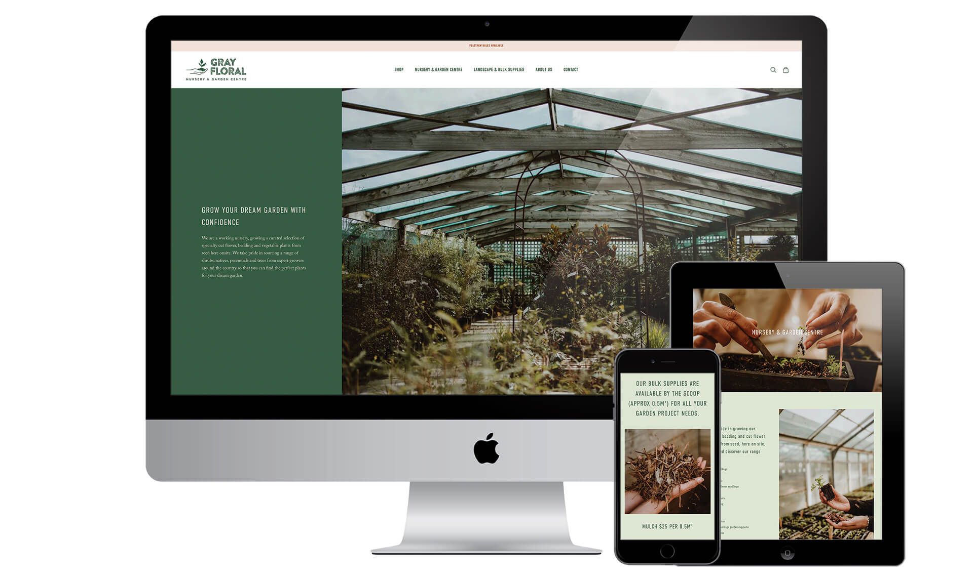 Gray Floral website designed by Vanilla Hayes creative graphic design  studio in Blenheim, Marlborough, New Zealand