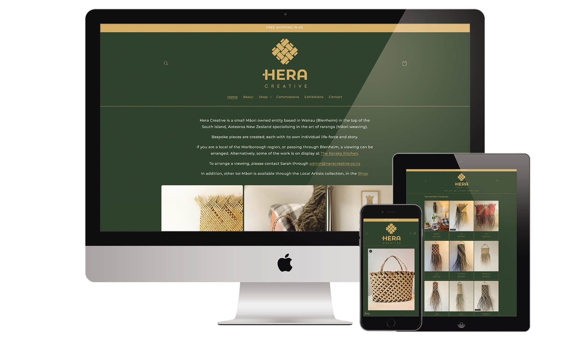 Hera Creative website designed by Vanilla Hayes creative graphic design studio in Blenheim, Marlborough, New Zealand