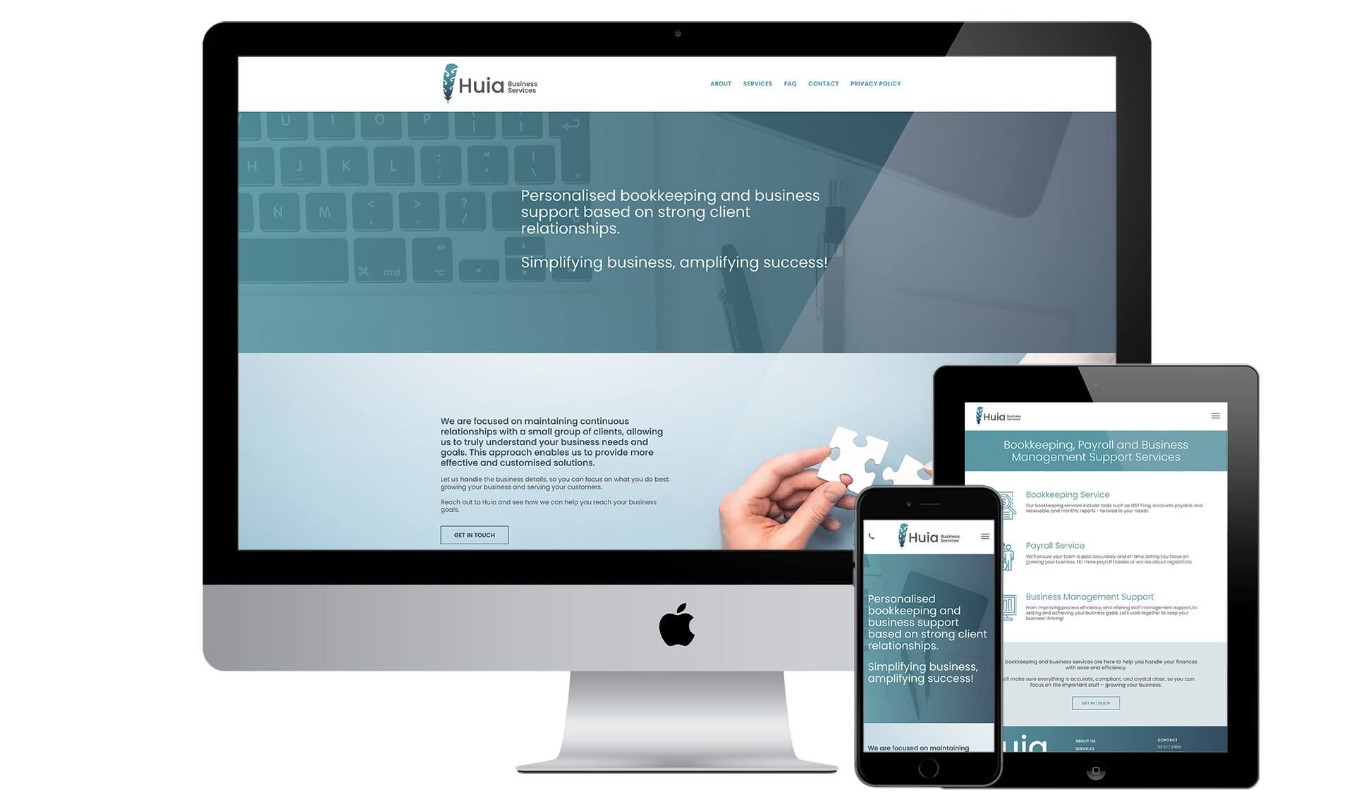 Huia Business Services website designed by Vanilla Hayes - creative design studio in Blenheim, Marlborough, New Zealand