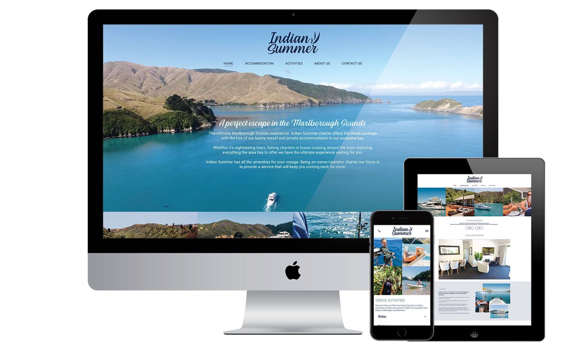 Indian Summer website designed by Vanilla Hayes creative graphic design  studio in Blenheim, Marlborough, New Zealand