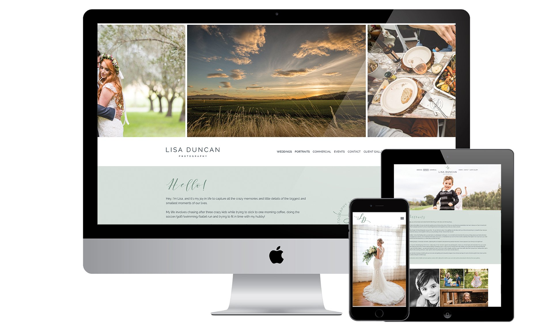 Lisa Duncan Photography website designed by Vanilla Hayes creative graphic design  studio in Blenheim, Marlborough, New Zealand
