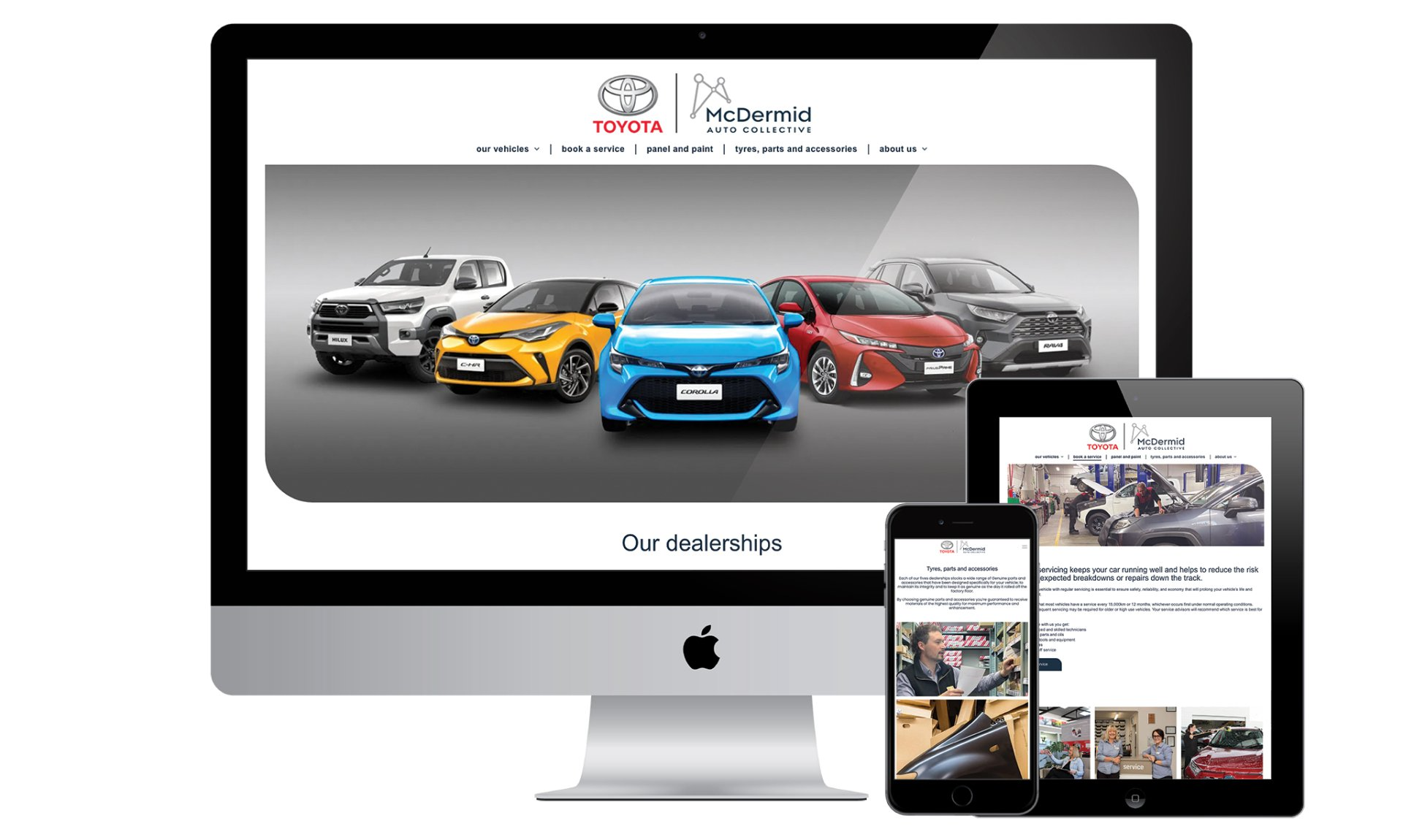 McDermid Auto Collective website designed by Vanilla Hayes creative graphic design  studio in Blenheim, Marlborough, New Zealand