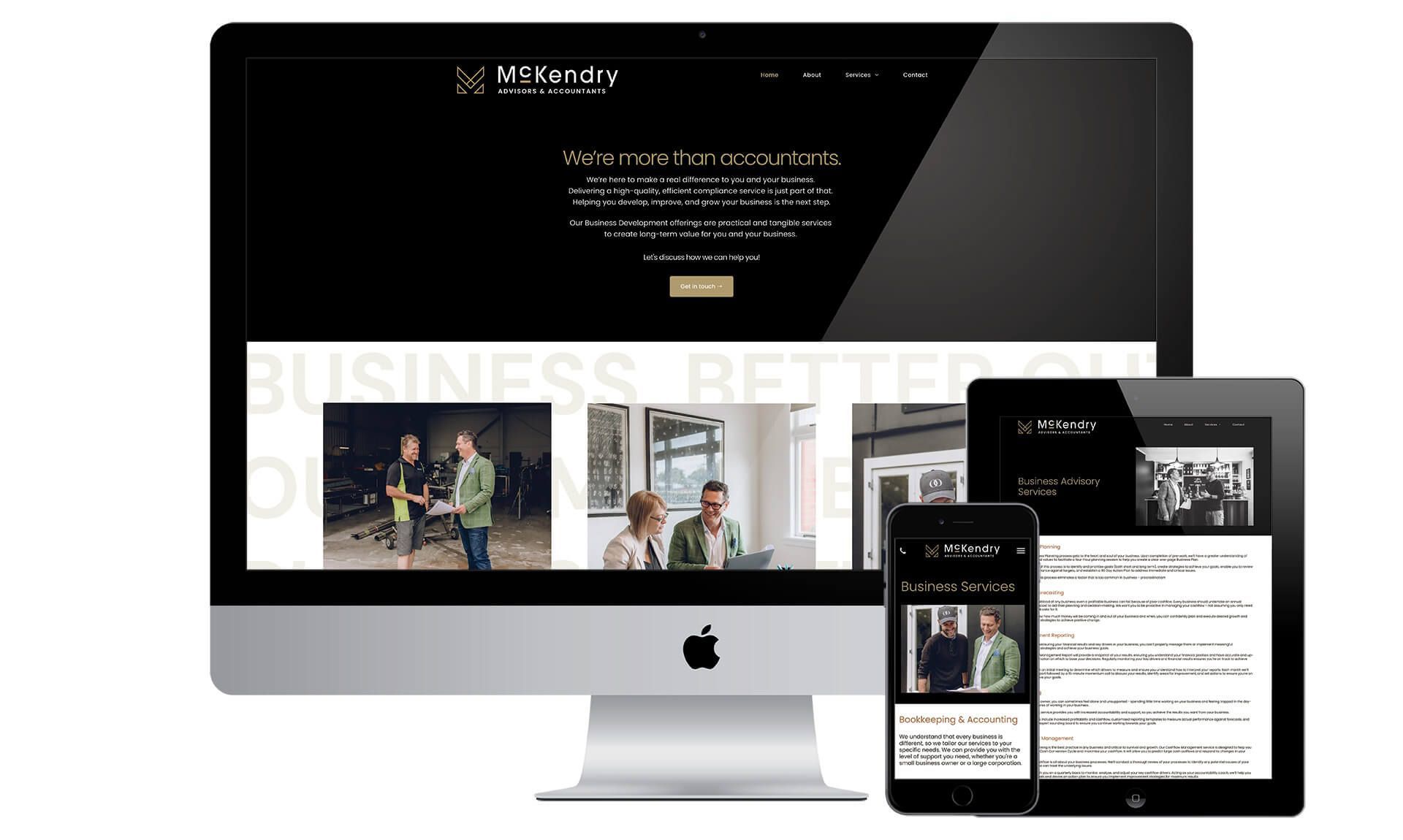 McKendry Advisors and Accountants website designed by Vanilla Hayes 
 creative design studio in Blenheim, Marlborough, New Zealand